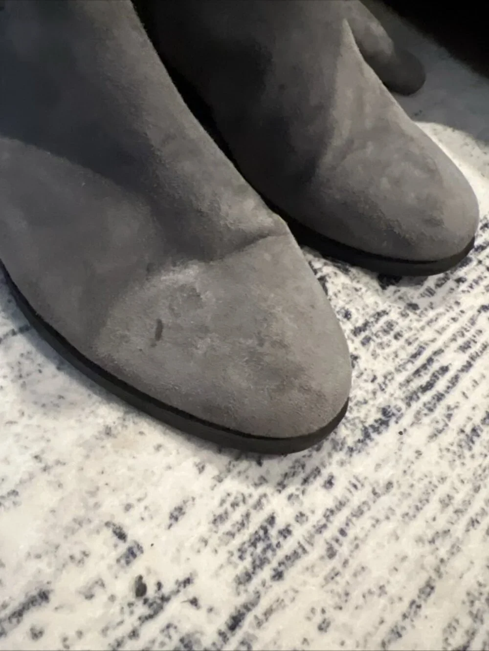 Calvin Klein Cylan Gray Faux Suede Stretch Panel Over Knee Boots 6.5 Women’s